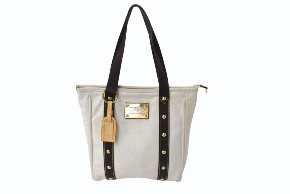 LOUIS VUITTON Antigua Hippo MM Tote Bag Shoulder Bag M40036 Ecru Gold Hardware Good Condition Used 4b001204