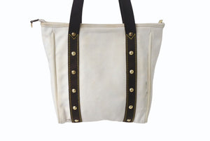 LOUIS VUITTON ルイヴィトン アンティグア カバ MM トートバッグ ショルダーバッグ M40036 エクリュ ゴールド金具 美品 中古 4b001204