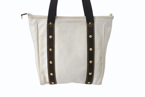 LOUIS VUITTON ルイヴィトン アンティグア カバ MM トートバッグ ショルダーバッグ M40036 エクリュ ゴールド金具 美品 中古 4b001204