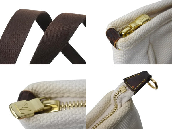 LOUIS VUITTON ルイヴィトン アンティグア カバ MM トートバッグ ショルダーバッグ M40036 エクリュ ゴールド金具 美品 中古 4b001204
