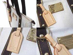 LOUIS VUITTON ルイヴィトン アンティグア カバ MM トートバッグ ショルダーバッグ M40036 エクリュ ゴールド金具 美品 中古 4b001204