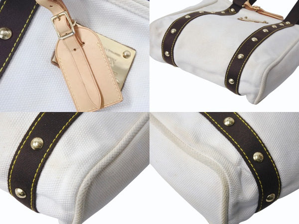 LOUIS VUITTON ルイヴィトン アンティグア カバ MM トートバッグ ショルダーバッグ M40036 エクリュ ゴールド金具 美品 中古 4b001204
