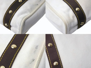 LOUIS VUITTON ルイヴィトン アンティグア カバ MM トートバッグ ショルダーバッグ M40036 エクリュ ゴールド金具 美品 中古 4b001204