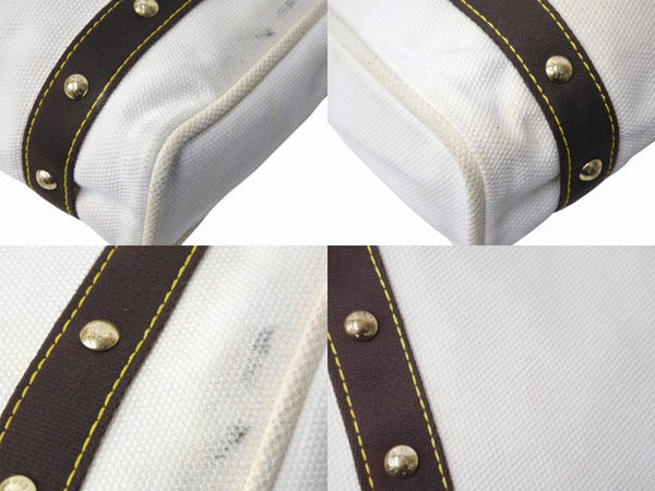 LOUIS VUITTON ルイヴィトン アンティグア カバ MM トートバッグ ショルダーバッグ M40036 エクリュ ゴールド金具 美品 中古 4b001204