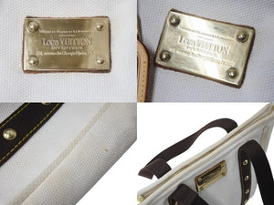 LOUIS VUITTON ルイヴィトン アンティグア カバ MM トートバッグ ショルダーバッグ M40036 エクリュ ゴールド金具 美品 中古 4b001204