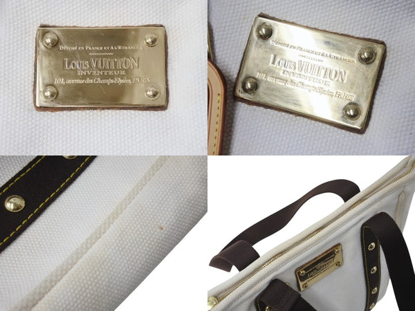 LOUIS VUITTON ルイヴィトン アンティグア カバ MM トートバッグ ショルダーバッグ M40036 エクリュ ゴールド金具 美品 中古 4b001204