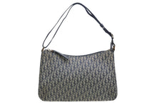Load image into Gallery viewer, Christian Dior クリスチャンディオール トロッター ハンドバッグ 02RU0064 ネイビー ベージュ キャンバス レザー シルバー金具 美品 中古 4b013037