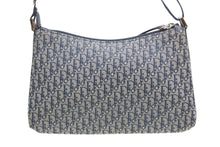 Load image into Gallery viewer, Christian Dior クリスチャンディオール トロッター ハンドバッグ 02RU0064 ネイビー ベージュ キャンバス レザー シルバー金具 美品 中古 4b013037