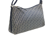 Load image into Gallery viewer, Christian Dior クリスチャンディオール トロッター ハンドバッグ 02RU0064 ネイビー ベージュ キャンバス レザー シルバー金具 美品 中古 4b013037