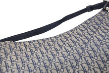 Load image into Gallery viewer, Christian Dior クリスチャンディオール トロッター ハンドバッグ 02RU0064 ネイビー ベージュ キャンバス レザー シルバー金具 美品 中古 4b013037