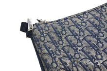 Load image into Gallery viewer, Christian Dior クリスチャンディオール トロッター ハンドバッグ 02RU0064 ネイビー ベージュ キャンバス レザー シルバー金具 美品 中古 4b013037