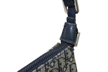 Load image into Gallery viewer, Christian Dior クリスチャンディオール トロッター ハンドバッグ 02RU0064 ネイビー ベージュ キャンバス レザー シルバー金具 美品 中古 4b013037