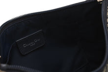Load image into Gallery viewer, Christian Dior クリスチャンディオール トロッター ハンドバッグ 02RU0064 ネイビー ベージュ キャンバス レザー シルバー金具 美品 中古 4b013037