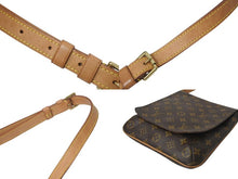Load image into Gallery viewer, LOUIS VUITTON ルイヴィトン モノグラム ミュゼットサルサ ショルダーバッグ M51258 ブラウン PVC ヌメ革 ゴールド金具 美品 中古 4b001206