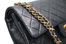 Load image into Gallery viewer, CHANEL シャネル マトラッセ 25 Wフラップ Wチェーン ショルダーバッグ ブラック ラムスキン 1番台 ゴールド金具 美品 中古 4b012066