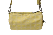 Load image into Gallery viewer, CHANEL シャネル ニュートラベルライン ミニドラムショルダーバッグ 筒形 7番台 ナイロンジャガード イエロー 良品 中古 4b001209