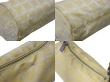 Load image into Gallery viewer, CHANEL シャネル ニュートラベルライン ミニドラムショルダーバッグ 筒形 7番台 ナイロンジャガード イエロー 良品 中古 4b001209