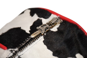 極美品 CHROME HEARTS クロムハーツ DUFFLE BAG MINI ダッフルバッグ ミニ ハンドバッグ セメタリークロスパッチ ハラコ レザー 中古 4b012211
