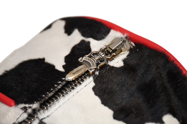 極美品 CHROME HEARTS クロムハーツ DUFFLE BAG MINI ダッフルバッグ ミニ ハンドバッグ セメタリークロスパッチ ハラコ レザー 中古 4b012211