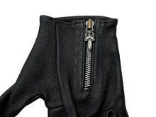 Load image into Gallery viewer, CHROME HEARTS クロムハーツ DGR ZIP GROVE ダガージップ レザーグローブ 手袋 サイズ8 ブラック シルバー925 美品 中古 4b008452