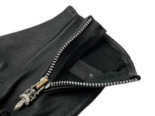 Load image into Gallery viewer, CHROME HEARTS クロムハーツ DGR ZIP GROVE ダガージップ レザーグローブ 手袋 サイズ8 ブラック シルバー925 美品 中古 4b008452