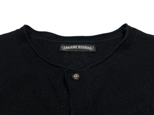 CHROME HEARTS クロムハーツ カシミヤ ニット ボタンベスト サイズＬ 黒 美品 中古 4b010874