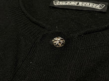 Load image into Gallery viewer, CHROME HEARTS クロムハーツ カシミヤ ニット ボタンベスト サイズＬ 黒 美品 中古 4b010874