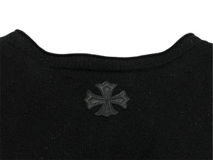 CHROME HEARTS クロムハーツ カシミヤ ニット ボタンベスト サイズＬ 黒 美品 中古 4b010874