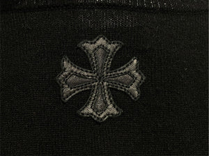 CHROME HEARTS クロムハーツ カシミヤ ニット ボタンベスト サイズＬ 黒 美品 中古 4b010874