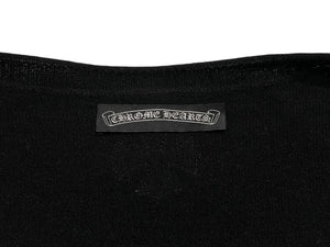 CHROME HEARTS クロムハーツ カシミヤ ニット ボタンベスト サイズＬ 黒 美品 中古 4b010874
