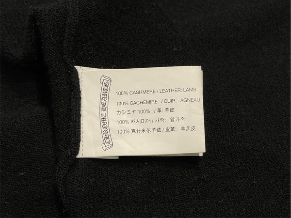 CHROME HEARTS クロムハーツ カシミヤ ニット ボタンベスト サイズＬ 黒 美品 中古 4b010874