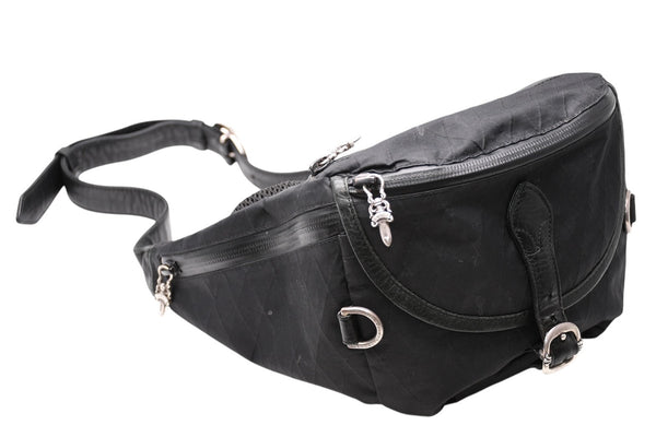 CHROME HEARTS クロムハーツ SNAT PACK #1 LRG NYLON スナットパック #1 ラージ ボディバッグ ブラック シルバー925 美品 中古 4b012195