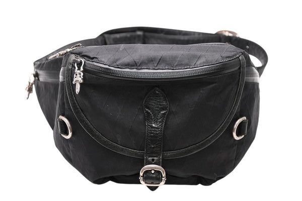 CHROME HEARTS クロムハーツ SNAT PACK #1 LRG NYLON スナットパック #1 ラージ ボディバッグ ブラック シルバー925 美品 中古 4b012195