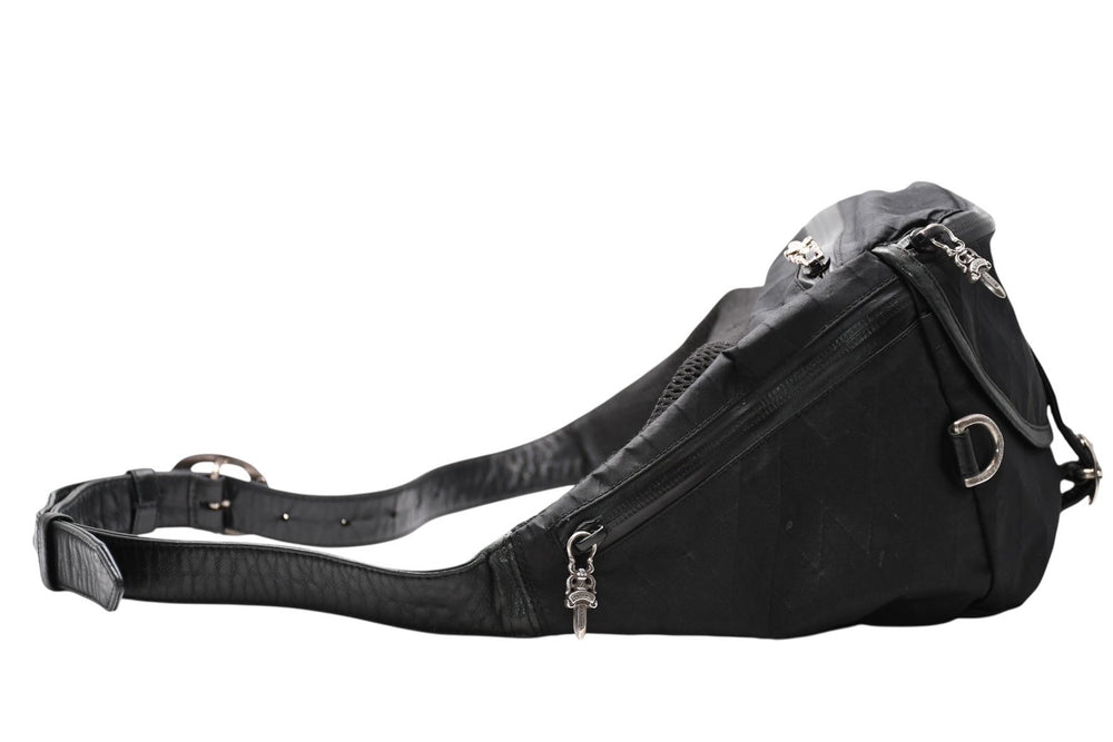 CHROME HEARTS クロムハーツ SNAT PACK #1 LRG NYLON スナットパック #1 ラージ ボディバッグ ブラック シルバー925 美品 中古 4b012195