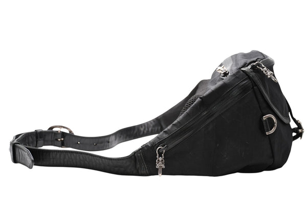 CHROME HEARTS クロムハーツ SNAT PACK #1 LRG NYLON スナットパック #1 ラージ ボディバッグ ブラック シルバー925 美品 中古 4b012195