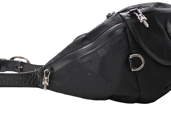 CHROME HEARTS クロムハーツ SNAT PACK #1 LRG NYLON スナットパック #1 ラージ ボディバッグ ブラック シルバー925 美品 中古 4b012195