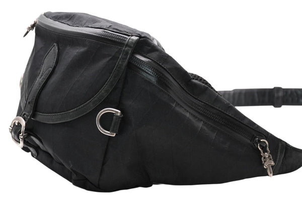 CHROME HEARTS クロムハーツ SNAT PACK #1 LRG NYLON スナットパック #1 ラージ ボディバッグ ブラック シルバー925 美品 中古 4b012195