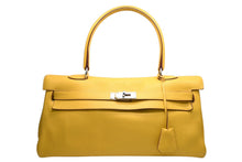 Load image into Gallery viewer, 極美品 HERMES エルメス SHOULDER KELLY ショルダーケリー ショルダーバッグ トリヨンクレマンス イエロー シルバー金具 □M刻印 中古 4b012175
