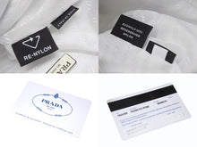 画像をギャラリービューアに読み込む, 極美品 PRADA プラダ ハンドバッグ ポーチ リナイロン ラフシモンズ 1NA369 ナイロン ドット柄 ホワイト ブラック 中古 4b001222