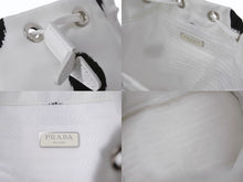 画像をギャラリービューアに読み込む, 極美品 PRADA プラダ ハンドバッグ ポーチ リナイロン ラフシモンズ 1NA369 ナイロン ドット柄 ホワイト ブラック 中古 4b001222