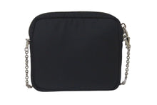 画像をギャラリービューアに読み込む, 極美品 PRADA プラダ ファー ショルダーバッグ トライアングルロゴ イタリア製 ナイロン ピンク ブラック シルバー金具 中古 4b001223