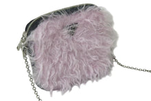 画像をギャラリービューアに読み込む, 極美品 PRADA プラダ ファー ショルダーバッグ トライアングルロゴ イタリア製 ナイロン ピンク ブラック シルバー金具 中古 4b001223