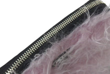 画像をギャラリービューアに読み込む, 極美品 PRADA プラダ ファー ショルダーバッグ トライアングルロゴ イタリア製 ナイロン ピンク ブラック シルバー金具 中古 4b001223