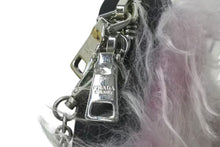 画像をギャラリービューアに読み込む, 極美品 PRADA プラダ ファー ショルダーバッグ トライアングルロゴ イタリア製 ナイロン ピンク ブラック シルバー金具 中古 4b001223