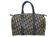 Load image into Gallery viewer, Christian Dior クリスチャンディオール ハンドバッグ トロッター柄 ミニボストンバッグ ネイビー ベージュ ヴィンテージ 良品 中古 4b011874