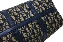 Load image into Gallery viewer, Christian Dior クリスチャンディオール ハンドバッグ トロッター柄 ミニボストンバッグ ネイビー ベージュ ヴィンテージ 良品 中古 4b011874