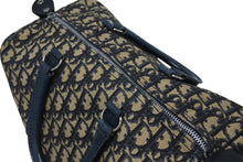 Load image into Gallery viewer, Christian Dior クリスチャンディオール ハンドバッグ トロッター柄 ミニボストンバッグ ネイビー ベージュ ヴィンテージ 良品 中古 4b011874