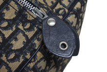 Load image into Gallery viewer, Christian Dior クリスチャンディオール ハンドバッグ トロッター柄 ミニボストンバッグ ネイビー ベージュ ヴィンテージ 良品 中古 4b011874