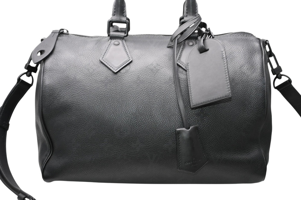 Very good condition LOUIS VUITTON Speedy P9 Bandouliere 30 Handbag M13904 Monogram Ultra Black Used 4b012236
