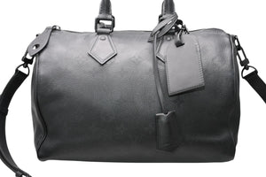 極美品 LOUIS VUITTON ルイヴィトン スピーディ P9 バンドリエール 30 ハンドバッグ M13904 モノグラム ウルトラブラック 中古 4b012236